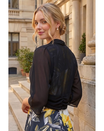 Roman Ruched Hem Chiffon Bolero