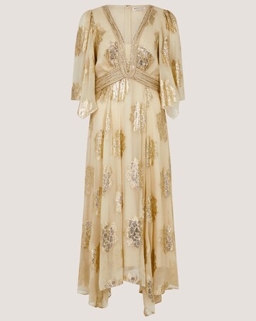 Monsoon Lydia V-Neck Shimmer Midi Dress