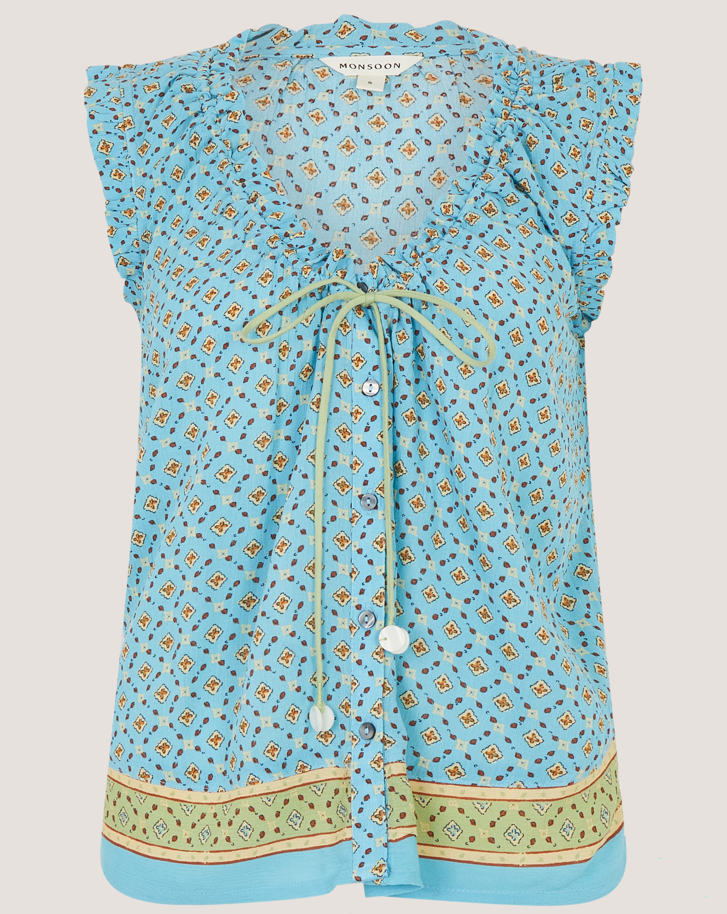 Monsoon Millie Print Frill Top