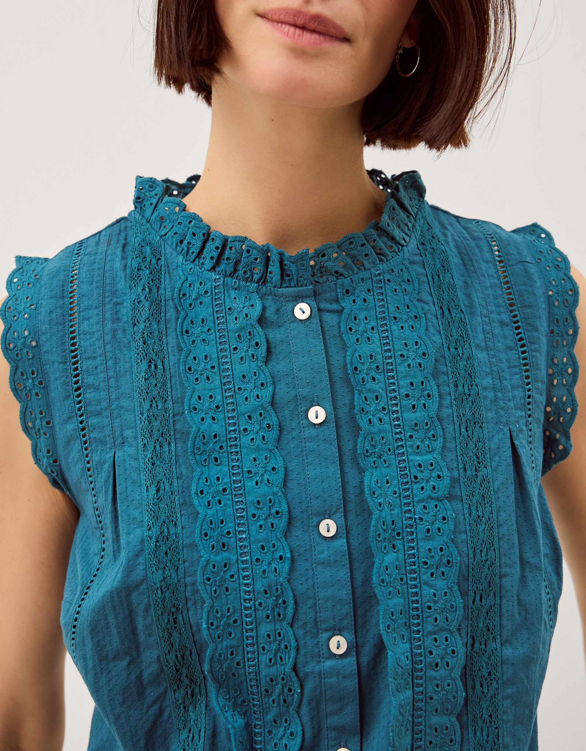 New In - Monsoon Trish Sleeveless Frill Top