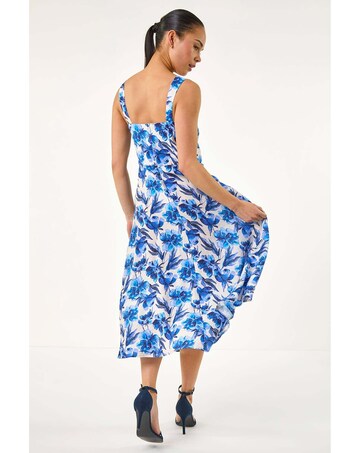Roman Petite Floral Strappy Midi Dress