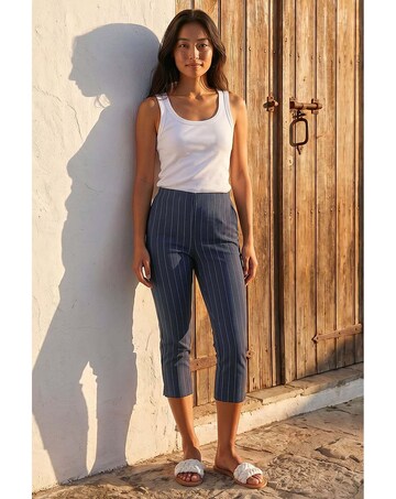 Roman Petite Stripe Cropped Trouser