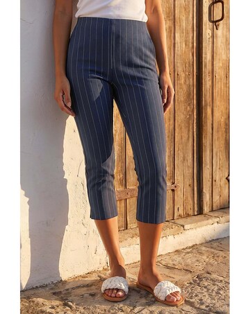 Roman Petite Stripe Cropped Trouser