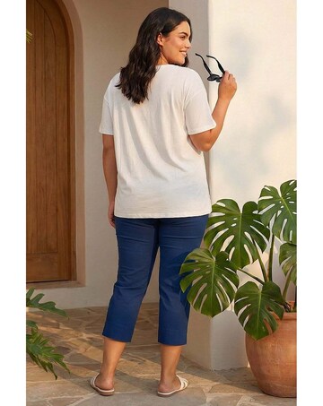 Roman Curve Textured V-Neck Top