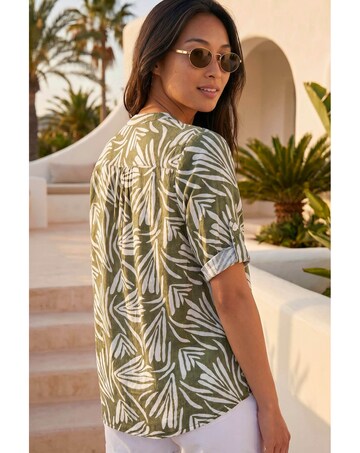 Roman Petite Abstract Button Up Blouse