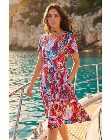 Roman Petite Tie Front Swing Dress