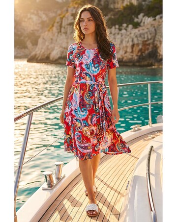 Roman Petite Tie Front Swing Dress