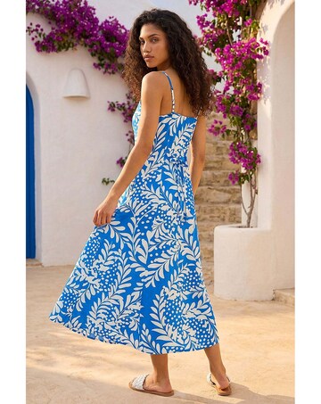 Roman Petite Leaf Strappy Midi Dress