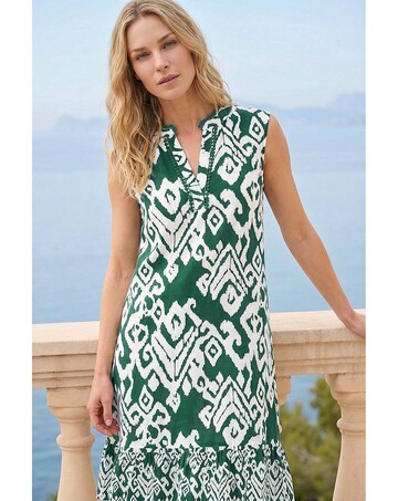 Roman Petite Aztec Frill Hem Dress