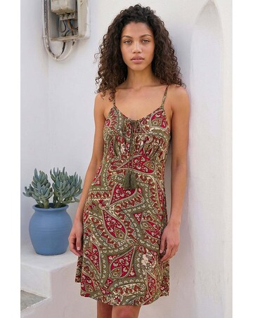 Roman Petite Paisley Tassel Front Dress
