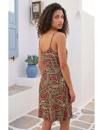 Roman Petite Paisley Tassel Front Dress