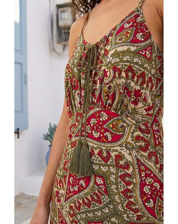 Roman Petite Paisley Tassel Front Dress