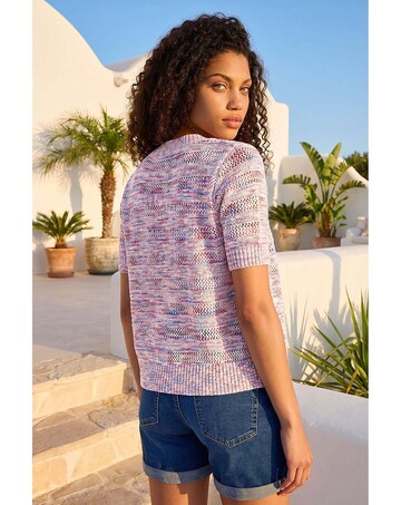 Roman Petite Space Dye Knit Cardigan