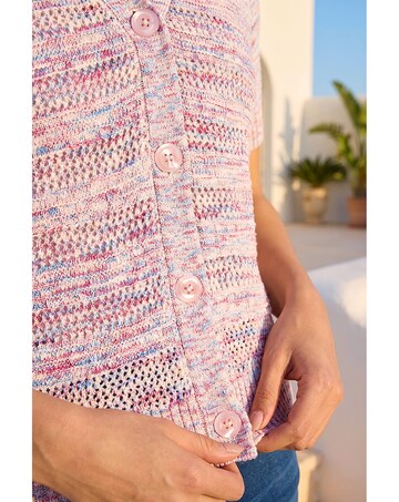 Roman Petite Space Dye Knit Cardigan