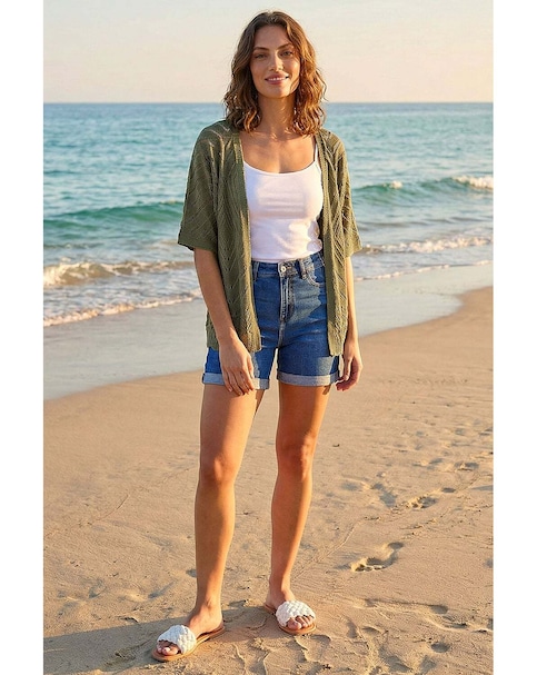 Roman Petite Pointelle Knit Cardigan
