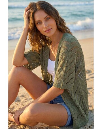 Roman Petite Pointelle Knit Cardigan