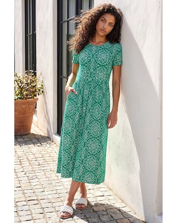 Roman Petite Aztec Gathered Dress