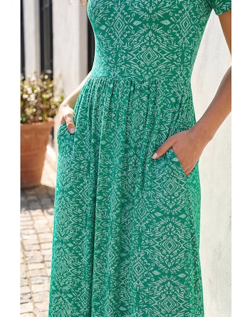 Roman Petite Aztec Gathered Dress