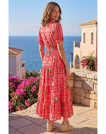 Roman Petite Abstract Print Midi Dress