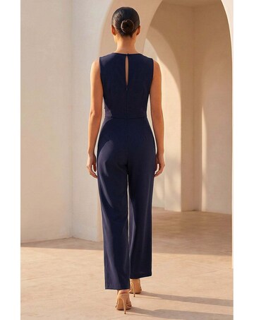 Roman Petite V-Neck Full Length Jumpsuit