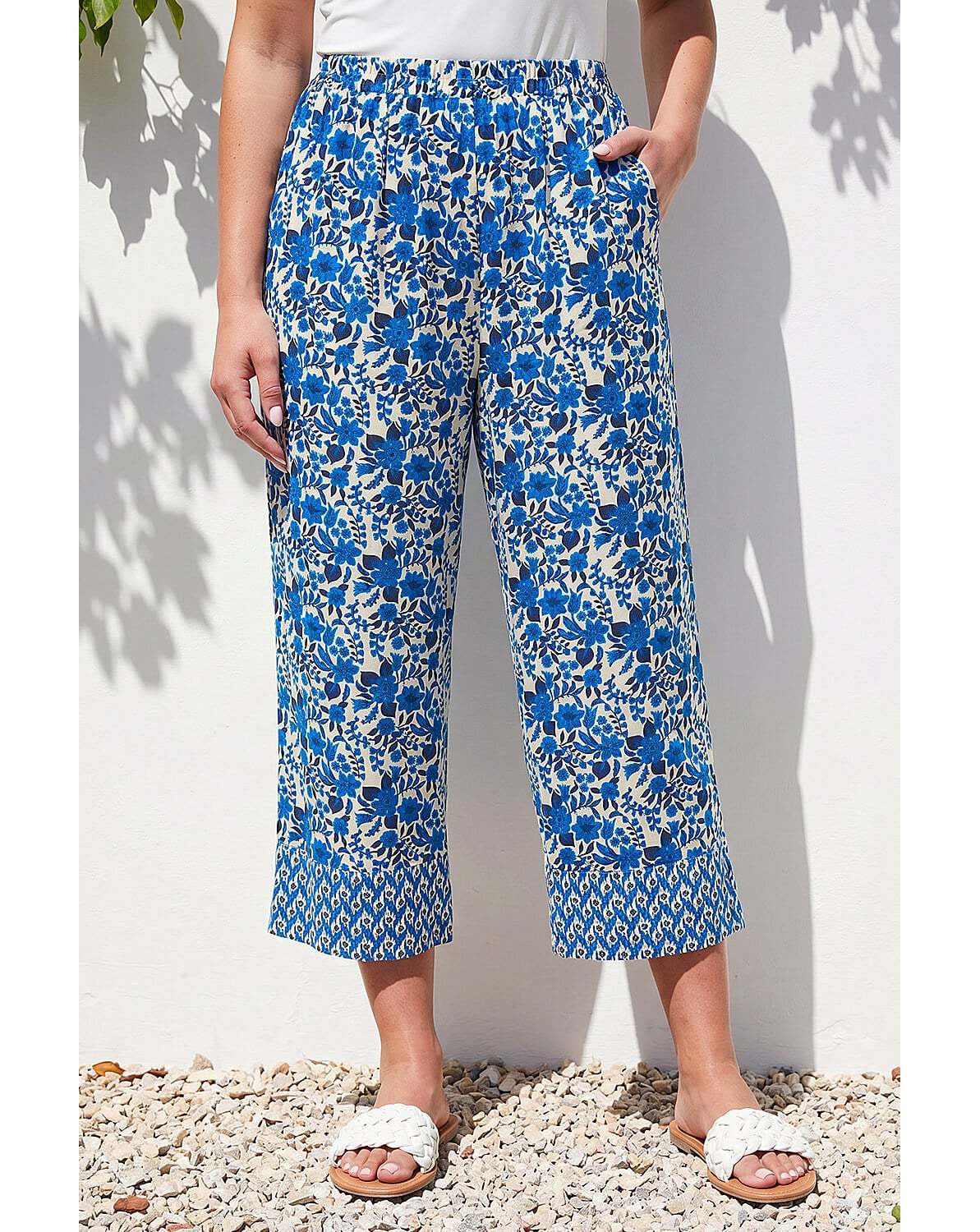 Roman Petite Print Cropped Trouser