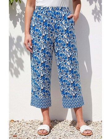 Roman Petite Print Cropped Trouser