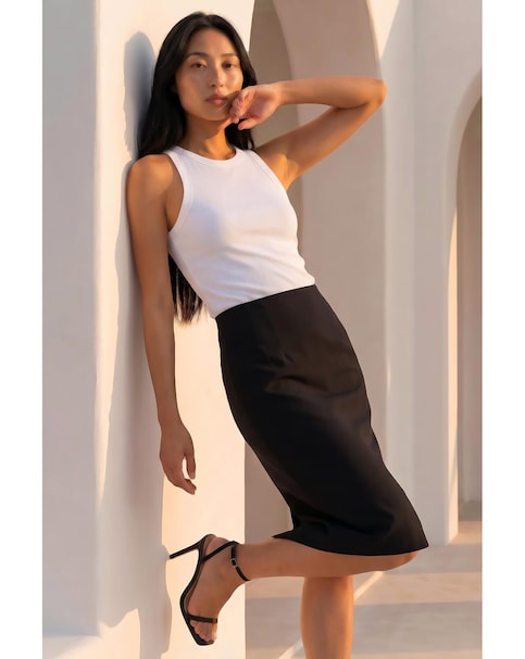 Roman Petite Stretch Pencil Skirt