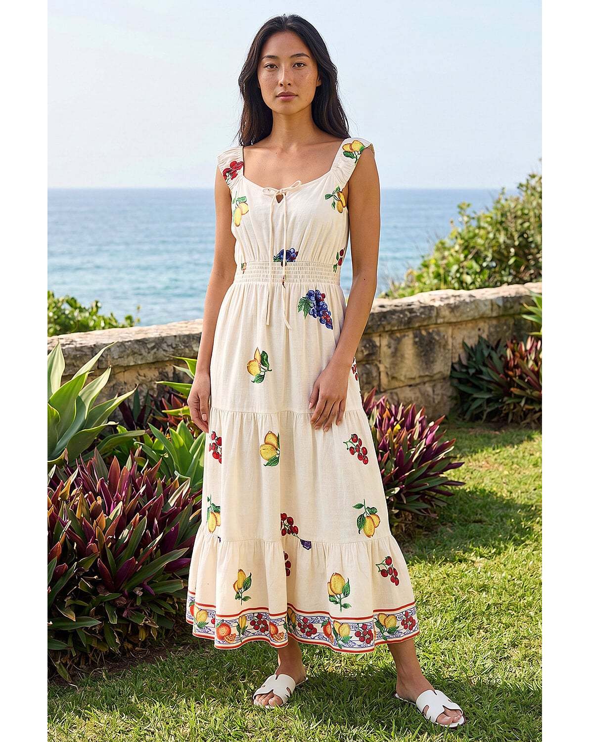 New In - Roman Petite Fruit Strappy Midi Dress