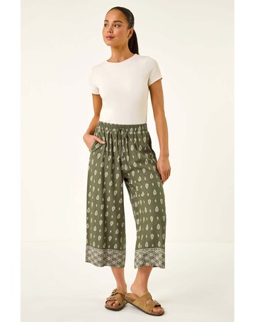 Roman Petite Aztec Print Cropped Trouser