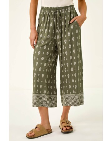 Roman Petite Aztec Print Cropped Trouser