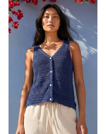 Roman Petite Button Knit Cami Top