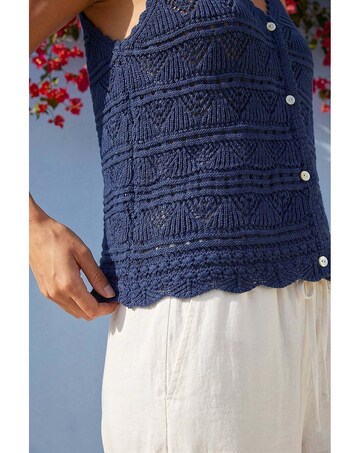 Roman Petite Button Knit Cami Top