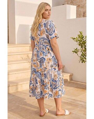 Roman Curve V-Neck Tiered Dress