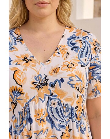 Roman Curve V-Neck Tiered Dress