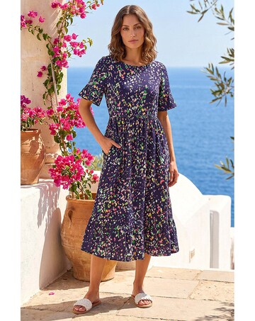 Roman Petite Abstract Spot Midi Dress