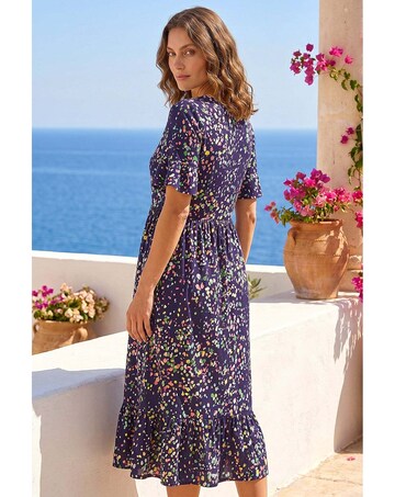 Roman Petite Abstract Spot Midi Dress