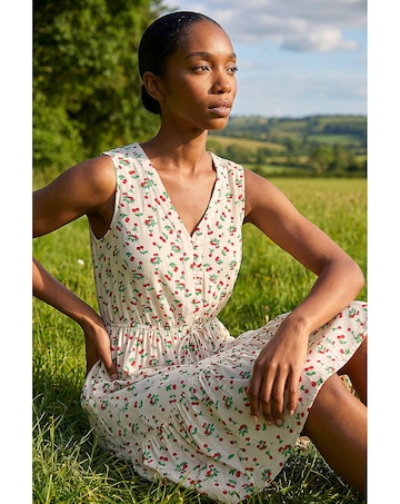 Roman Petite Cherry Tie Waist Dress