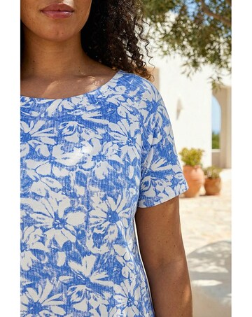 Roman Curve Bardot Floral Stretch Top