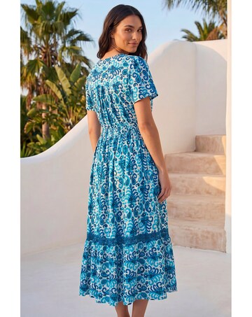 Roman Petite Aztec Button Midi Dress