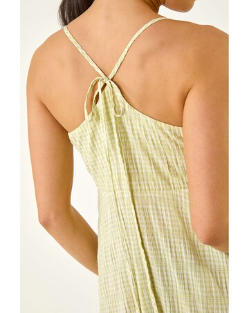 Roman Petite Gingham Twist Front Dress