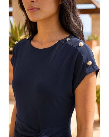 Roman Petite Side Twist Midi Dress