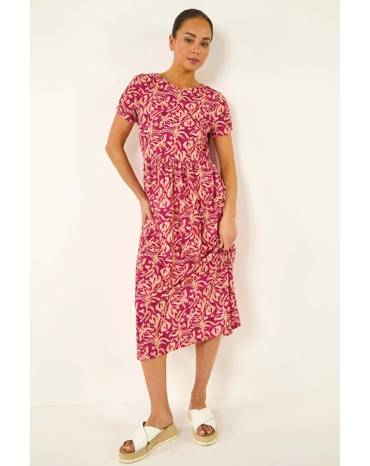 New In - Roman Petite Abstract Print Midi Dress