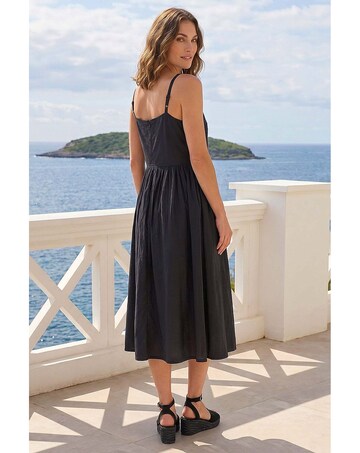 Roman Petite Cotton Button Midi Dress