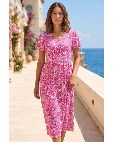 Roman Petite Floral Pocket Midi Dress