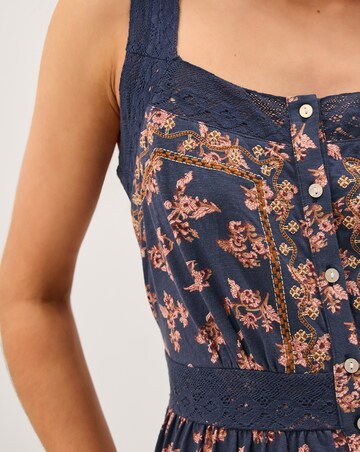 Monsoon Polly Print Jersey Midi Dress