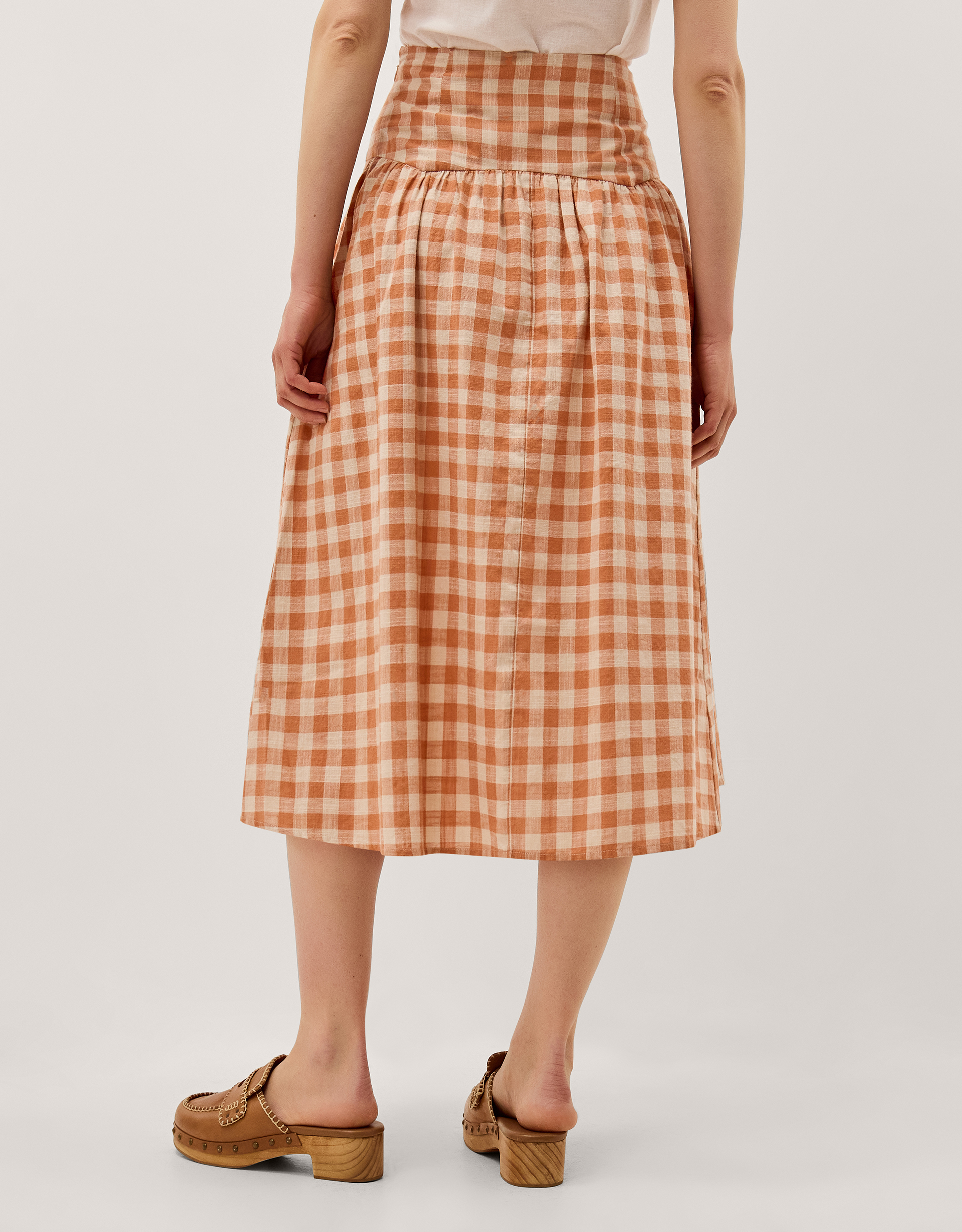 Monsoon Hattie Gingham Midi Skirt