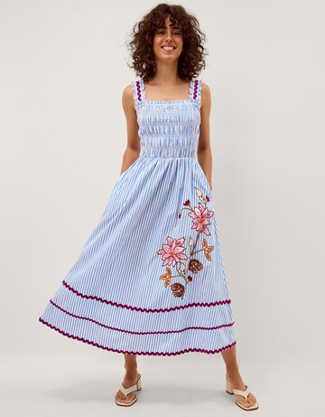 Monsoon Sloane Floral Stripe Midi Dress