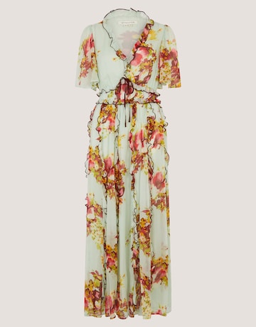 Monsoon Perrie Print Frill Maxi Dress