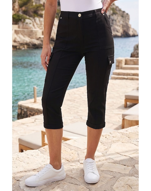 Roman Cropped Cargo Stretch Trouser