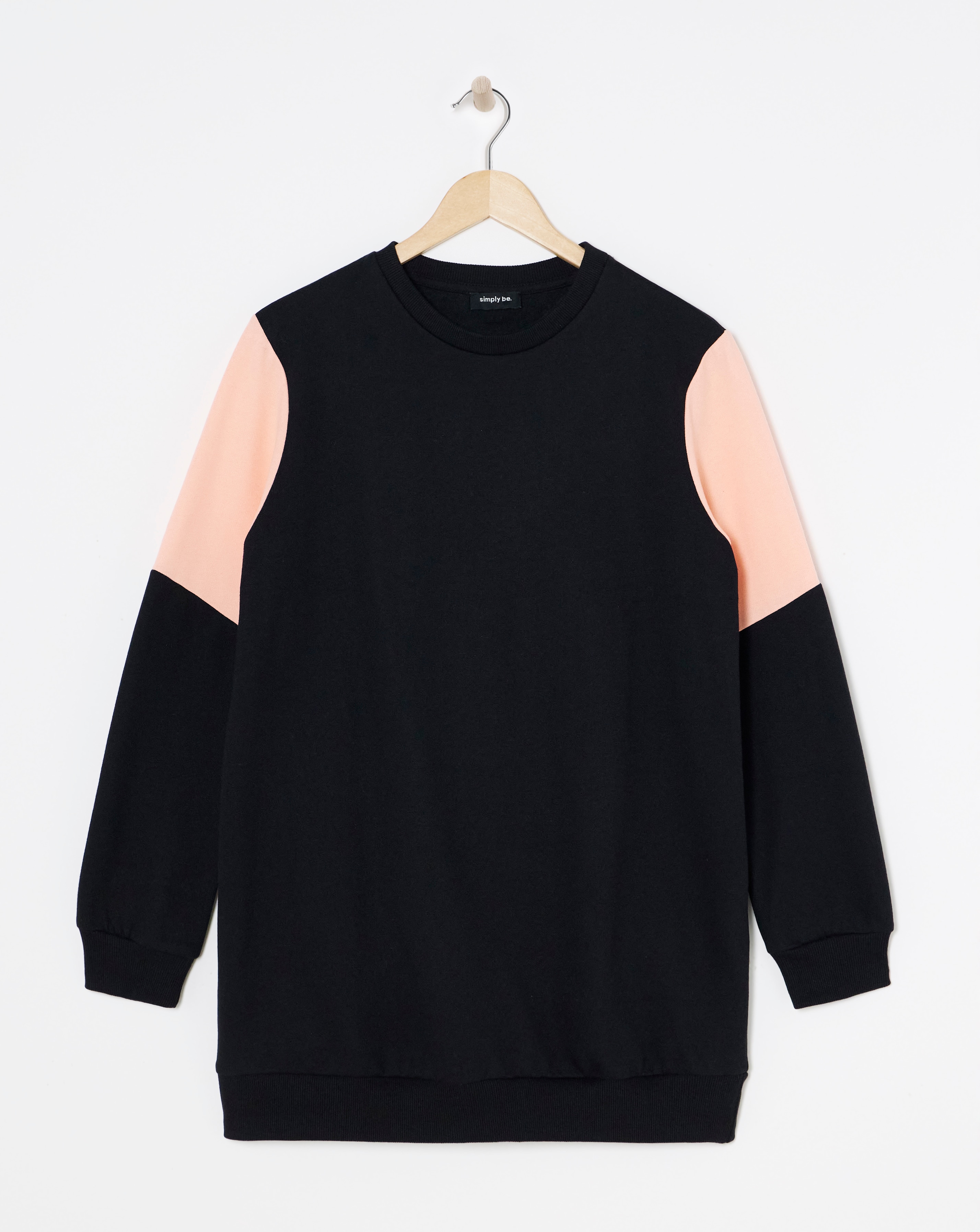 Black and Peach Colour Block Sweatshirt